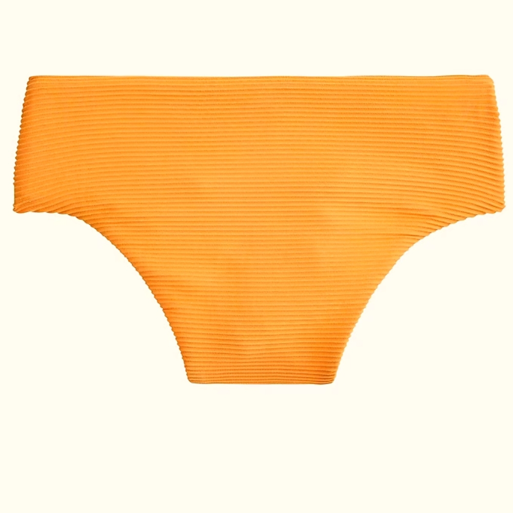 J.Crew ribbed high cut bikini bottoms, xs, orange